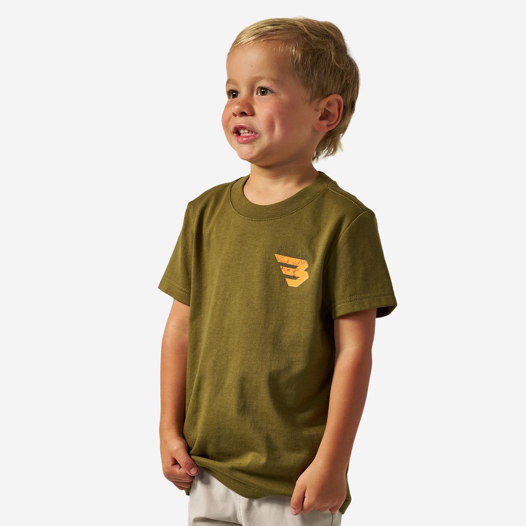 Boys Burlebo Deer Flying B Tee - Hunter Green