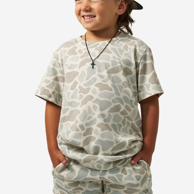 Boys Burlebo Vintage Washed Tee | Classic Deer Camo