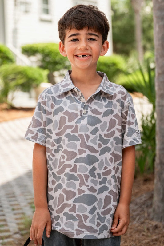 Boys Burlebo Classic Deer Camo Polo