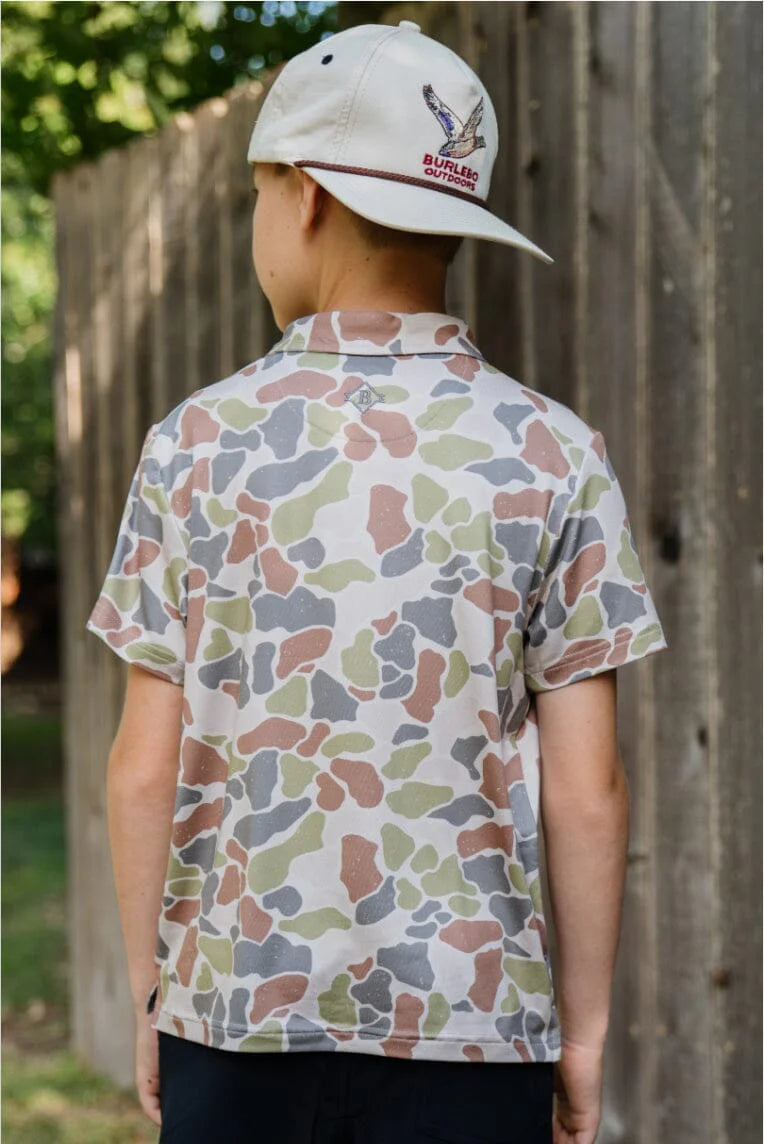 Boys Burlebo Driftwood Camo Polo