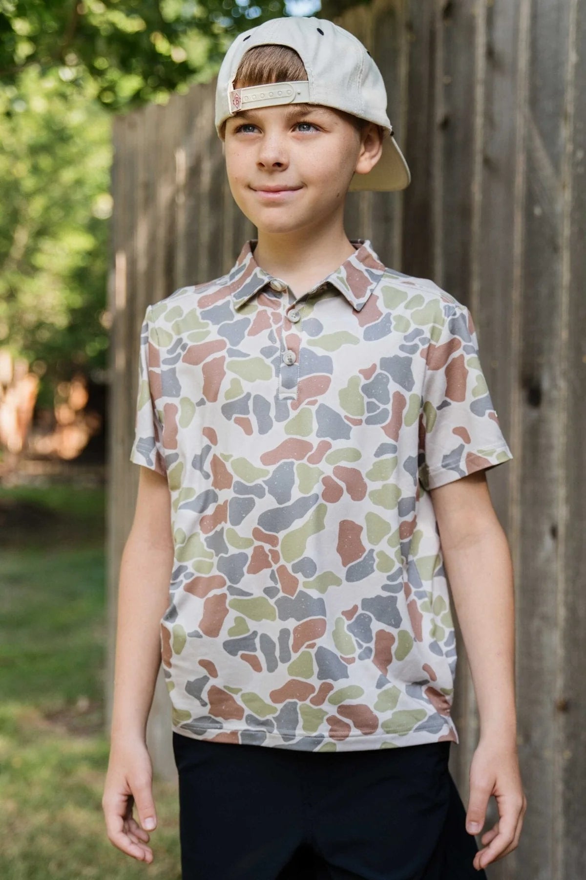 Boys Burlebo Driftwood Camo Polo