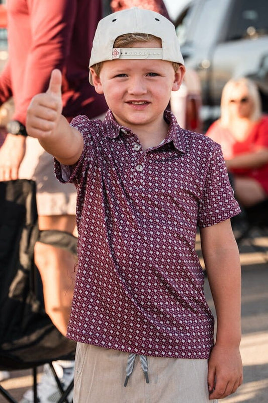 Toddler Burlebo Texas Maroon Polo