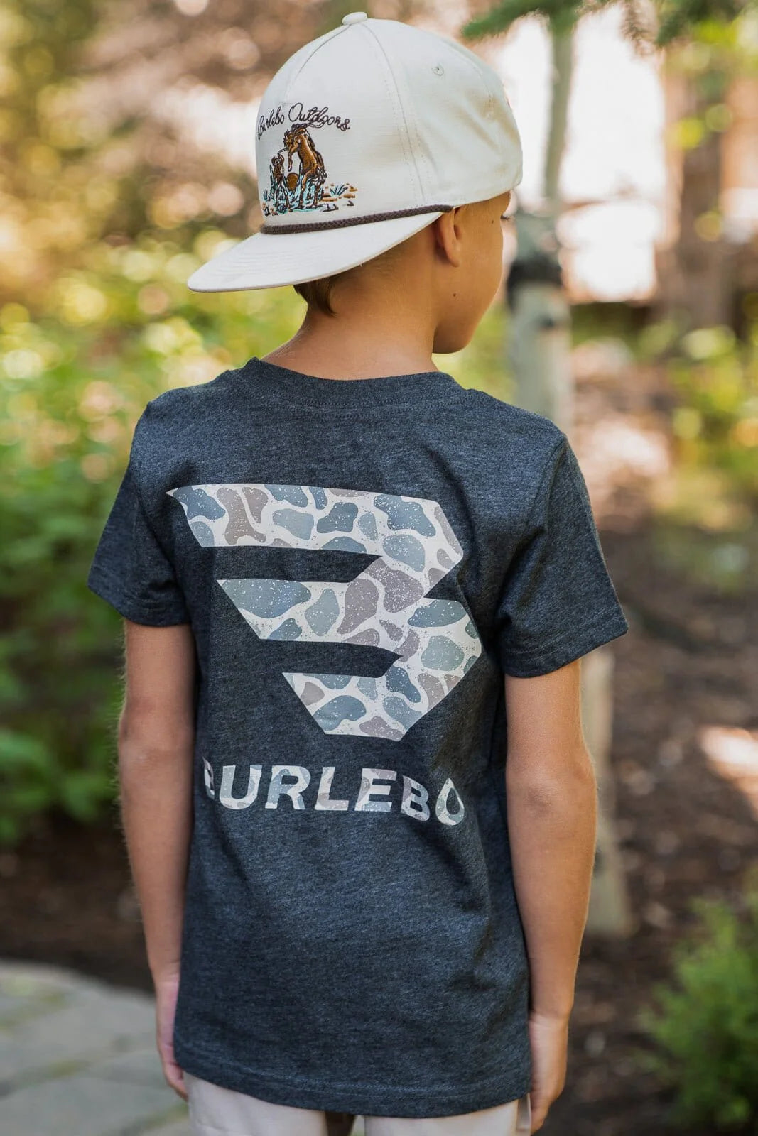 Boys Burlebo Deer Camo Sig Logo Tee