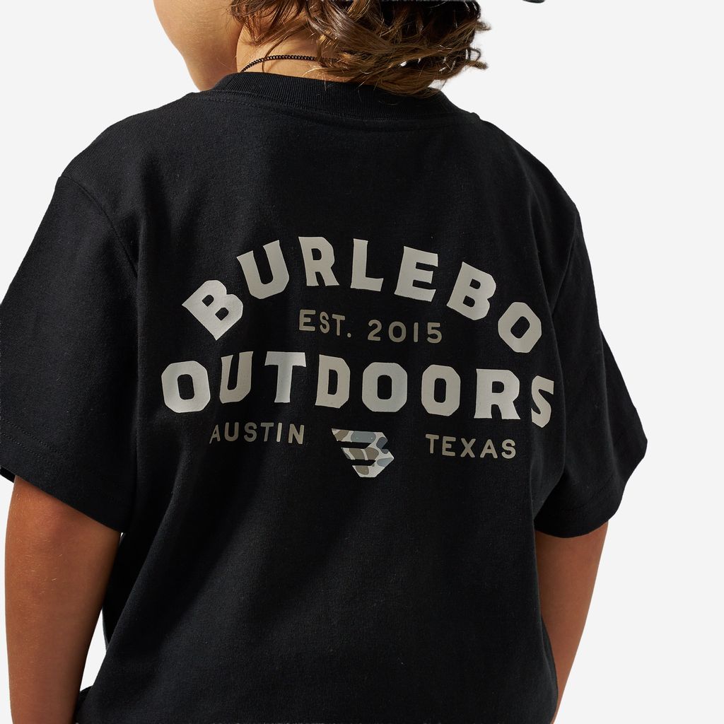 Boys Burlebo Outdoors Logo Tee - Black