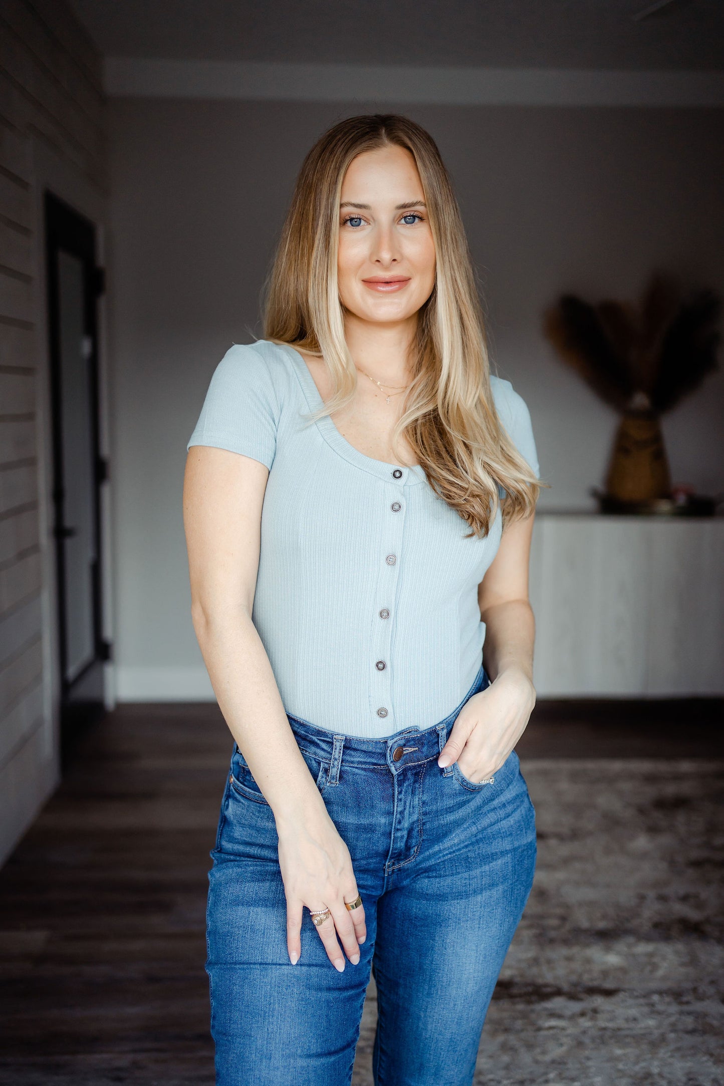 Blue Skies Ribbed Bodysuit